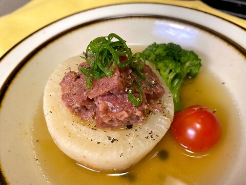 コンビーフで簡単！ビーフのお出しのふろふき大根